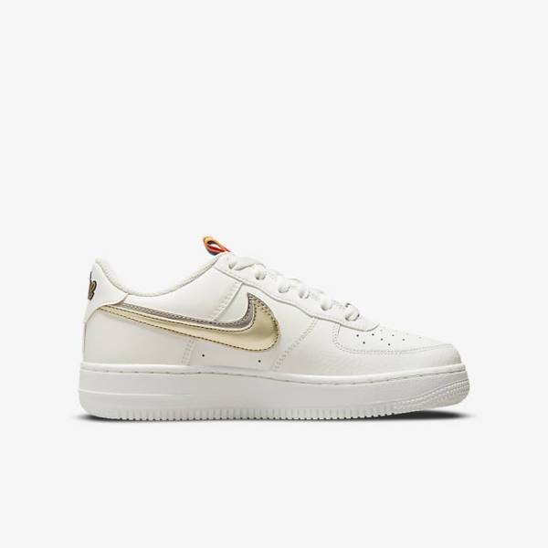 Nike Air Force 1 LV8 Older Otroci Superge Bela / Roza / Kovinski Modra Siva | NK853SVN