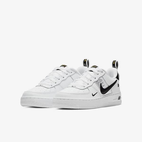 Nike Air Force 1 LV8 Utility Older Otroci Superge Bela / Črna / Rumena / Bela | NK679HNR