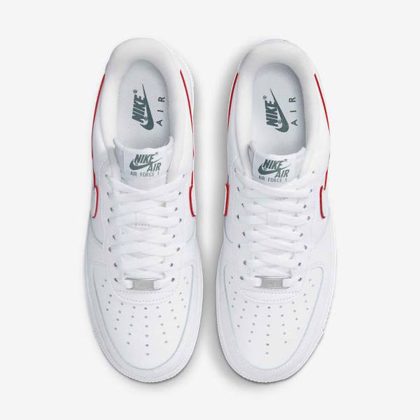 Nike Air Force 1 Moški Superge Bela / Zelena / Kovinski Srebrna / Rdeča | NK376GBY