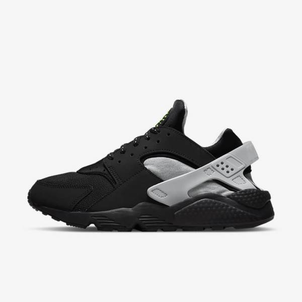 Nike Air Huarache Moški Superge Črna / Kovinski Srebrna / Srebrna / Zelena | NK297CQY