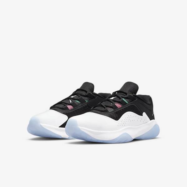 Nike Air Jordan 11 CMFT Low Older Otroci Superge Bela / Črna / Zelena / Kovinski Srebrna | NK814YBO