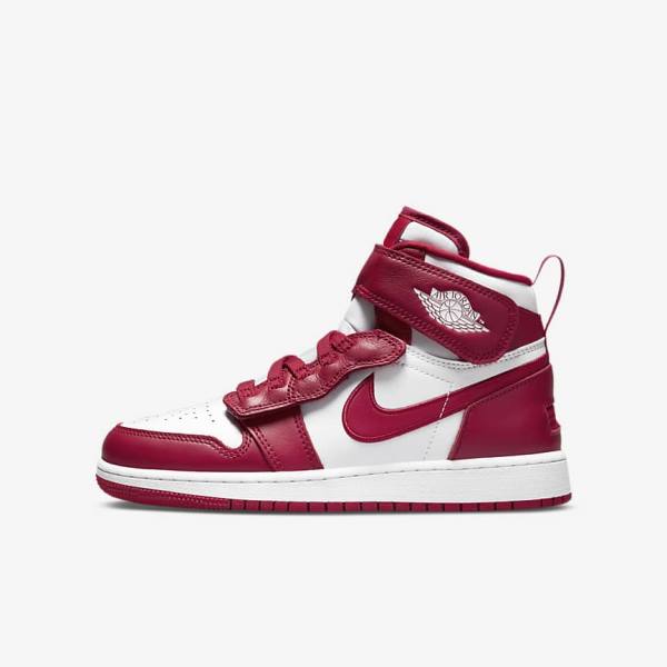 Nike Air Jordan 1 Hi FlyEase Older Otroci Jordan Čevlji Rdeča / Bela | NK165ADE