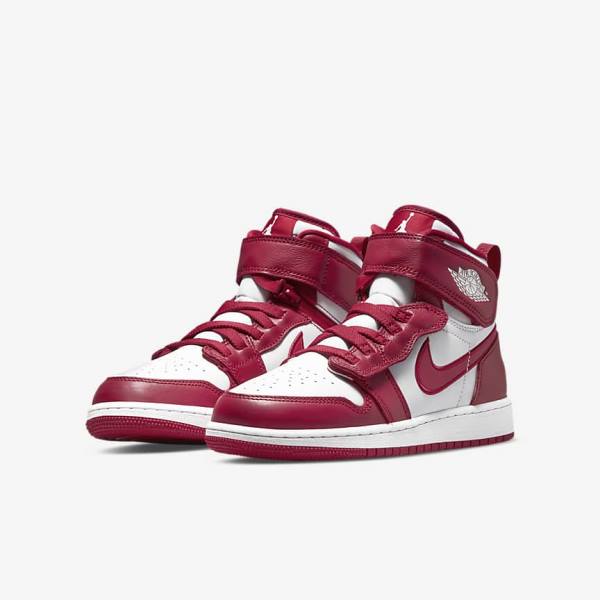 Nike Air Jordan 1 Hi FlyEase Older Otroci Superge Rdeča / Bela | NK469RIJ