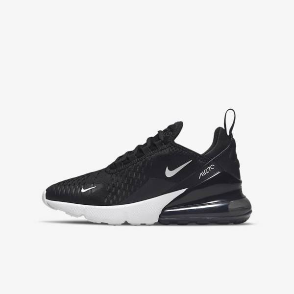 Nike Air Max 270 Older Otroci Superge Črna / Temno Siva / Bela | NK756ZBC