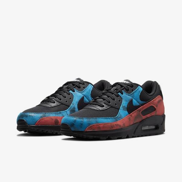 Nike Air Max 90 Moški Superge Črna / Modra / Rdeča / Bela | NK351FVO