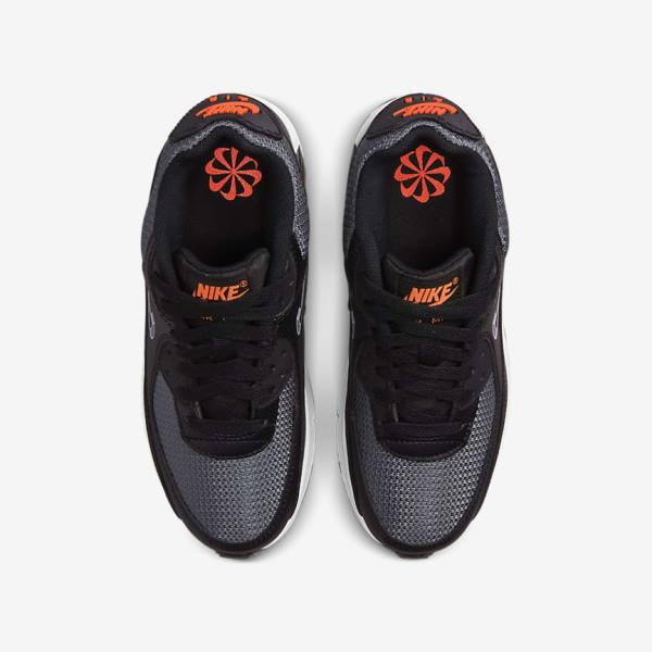 Nike Air Max 90 Older Otroci Superge Črna / Oranžna / Siva / Bela | NK105QJL