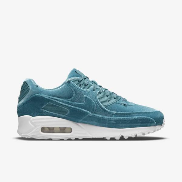 Nike Air Max 90 Premium Ženske Superge Siva Zelena / Kovinski Srebrna / Bela / Siva Zelena | NK490IHC