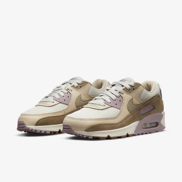 Nike Air Max 90 Ženske Superge Rjav / Svetloba Vijolična / Kaki | NK813DHM