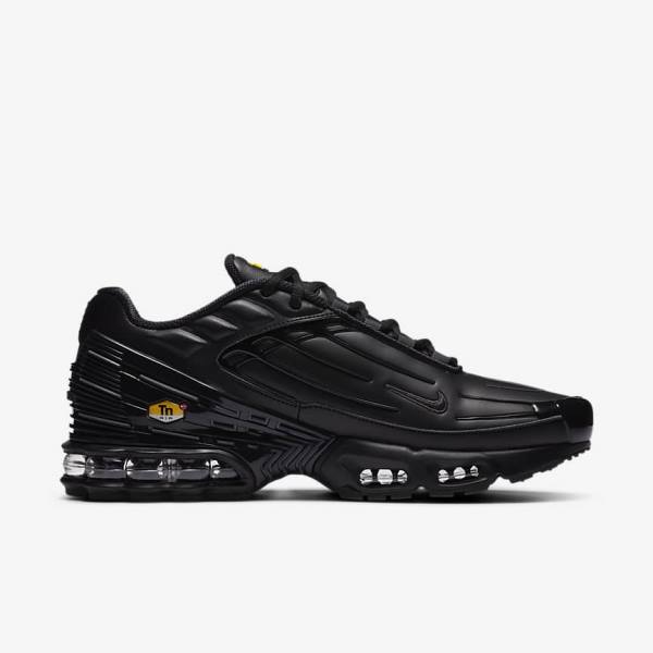 Nike Air Max Plus 3 Leather Moški Superge Črna / Temno Siva | NK305IGF