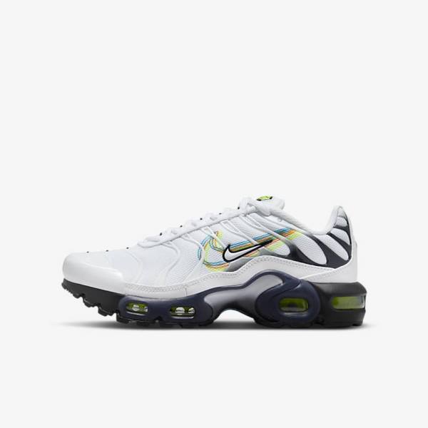 Nike Air Max Plus Older Otroci Superge Bela / Siva / Modra | NK094XSC