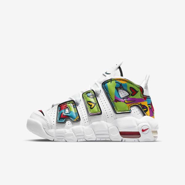 Nike Air More Uptempo Older Otroci Superge Bela | NK029VNH