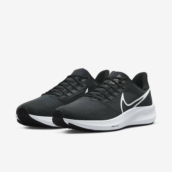 Nike Air Zoom Pegasus 39 Road Moški Tekaški Čevlji Črna / Temno Siva / Bela | NK791KBN