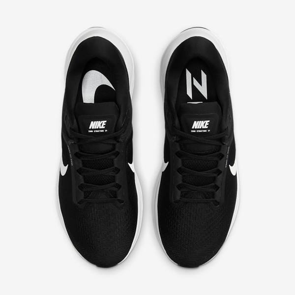 Nike Air Zoom Structure 24 Road Moški Tekaški Čevlji Črna / Bela | NK153FOA