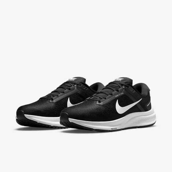 Nike Air Zoom Structure 24 Road Moški Tekaški Čevlji Črna / Bela | NK153FOA