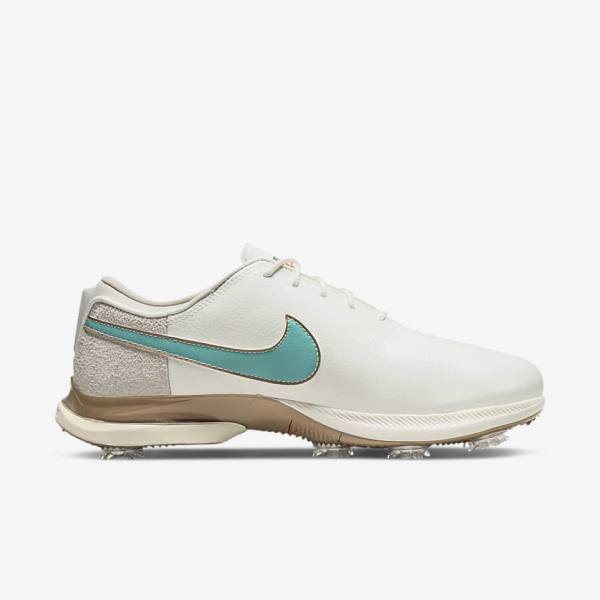 Nike Air Zoom Victory Tour 2 Moški Čevlji Za Golf Bela / Svetloba Rjav / Turkizna | NK046SWZ