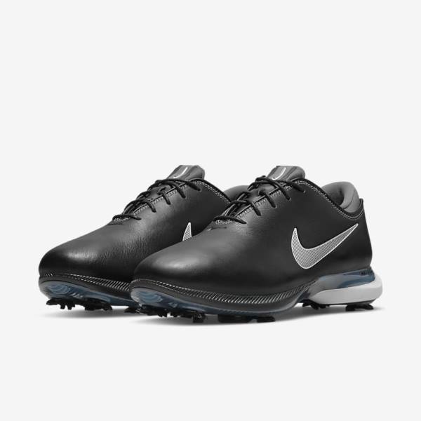 Nike Air Zoom Victory Tour 2 Moški Čevlji Za Golf Črna / Kovinski Modra Siva / Bela | NK928KFB