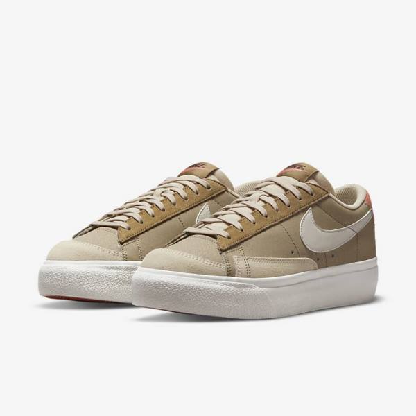 Nike Blazer Low Platform SP Ženske Superge Kaki / Svetloba Bež | NK968HZC