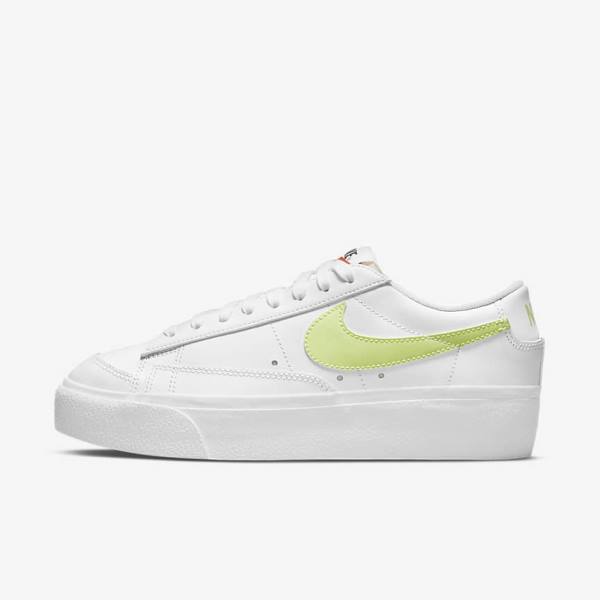 Nike Blazer Low Platform Ženske Superge Bela / Črna / Svetloba Limona | NK745PHW