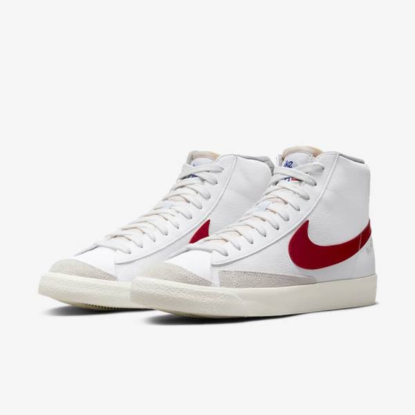 Nike Blazer Mid 77 Moški Superge Bela / Svetloba Siva / Rdeča | NK261AQP