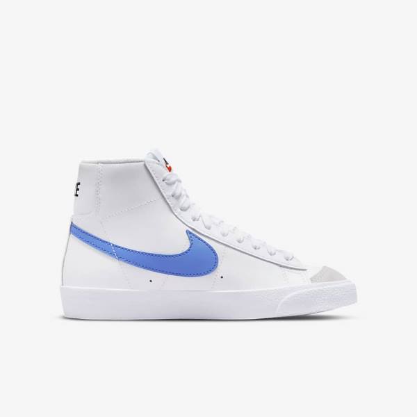 Nike Blazer Mid 77 Older Otroci Košarkaški Copati Bela / Modra / Črna / Rdeča | NK510QMF