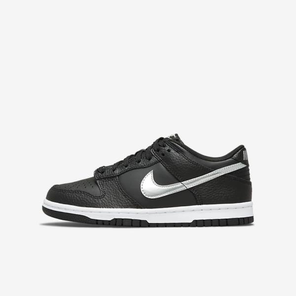 Nike Dunk Low Older Otroci Superge Črna / Siva / Bela | NK810LVA