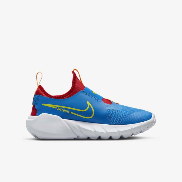 Nike Flex Runner 2 Older Road Otroci Tekaški Čevlji Modra / Rdeča / Zlato / Zelena | NK158QPW