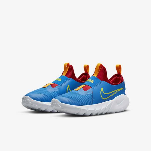 Nike Flex Runner 2 Older Road Otroci Tekaški Čevlji Modra / Rdeča / Zlato / Zelena | NK158QPW