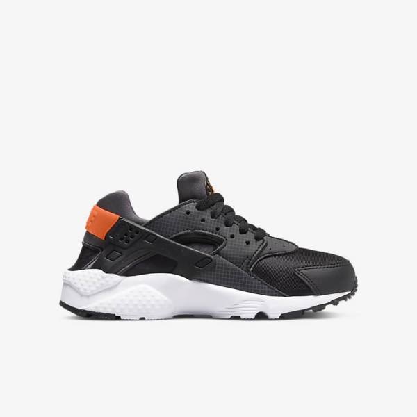 Nike Huarache Run Older Otroci Superge Črna / Oranžna / Siva / Bela | NK287JVZ