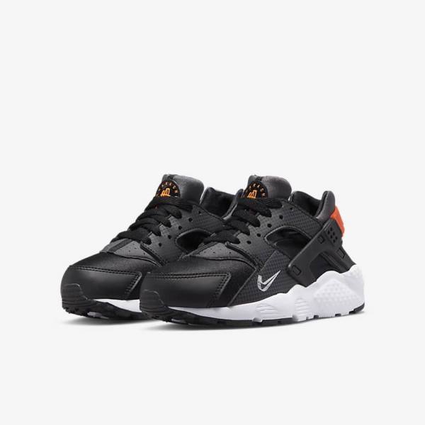 Nike Huarache Run Older Otroci Superge Črna / Oranžna / Siva / Bela | NK287JVZ