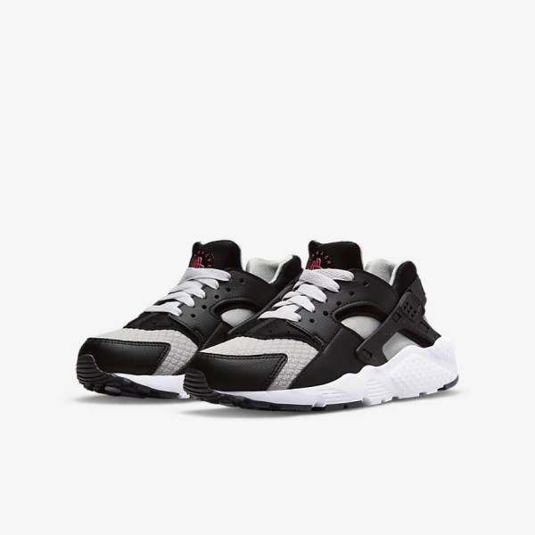 Nike Huarache Run Older Otroci Tekaški Čevlji Črna / Siva / Bela / Rdeča | NK980AFS