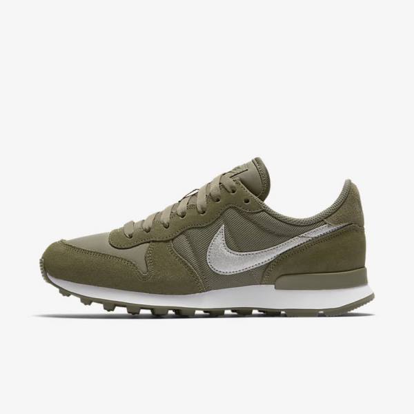 Nike Internationalist Glitter Ženske Superge Olivno Zelene Olivno Zelene | NK671DEQ