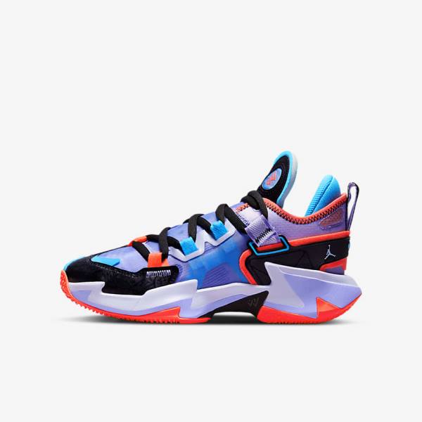 Nike Jordan Why Not Zer0.5 Older Otroci Košarkaški Copati Črna / Modra / Svetloba Rdeča | NK306MEK