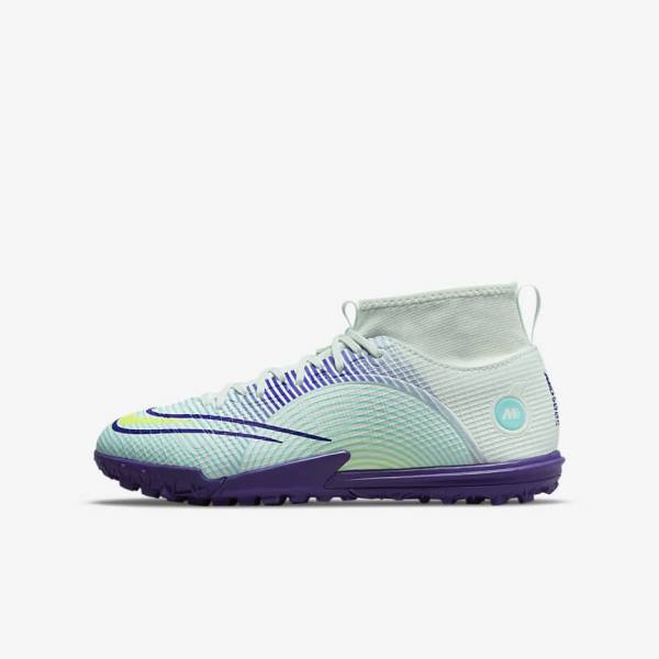 Nike Jr. Mercurial Dream Speed Superfly 8 Academy TF Turf Otroci Nogometni Čevlji Zelena / Vijolična / Zelena | NK769KXQ