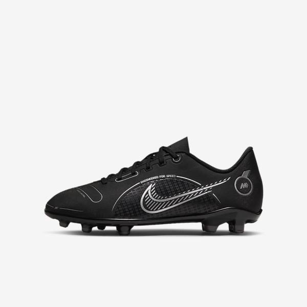 Nike Jr. Mercurial Vapor 14 Club MG Older Multi-Ground Otroci Nogometni Čevlji Črna / Siva / Kovinski Srebrna | NK140TZB