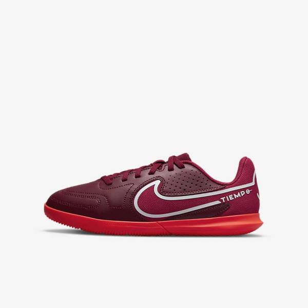 Nike Jr. Tiempo Legend 9 Club IC Older Indoor-Court Otroci Nogometni Čevlji Rdeča / Svetloba Rdeča | NK987XPG