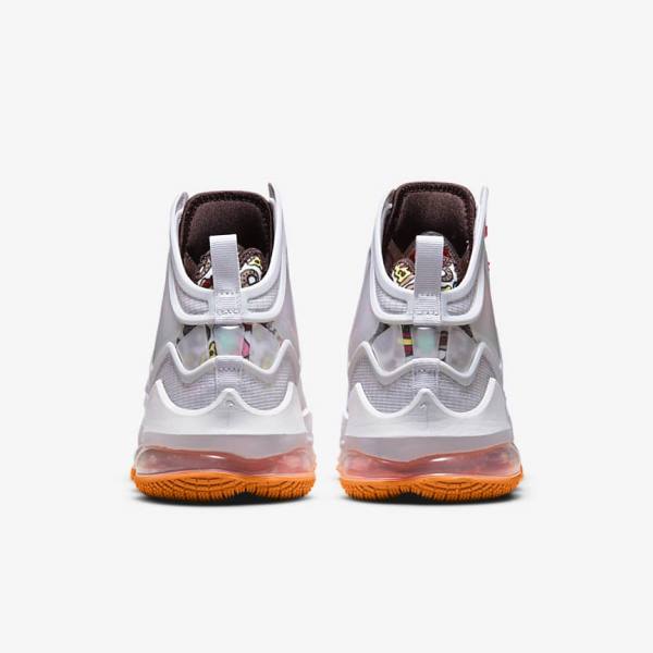 Nike LeBron 19 Moški Košarkaški Copati Siva / Oranžna / Svetloba Rdeča / Zelena | NK073YLM