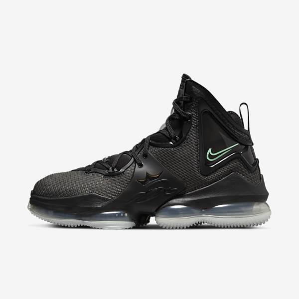 Nike LeBron 19 Moški Košarkaški Copati Črna / Temno Siva / Zelena | NK268KFH