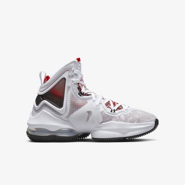 Nike LeBron 19 Older Otroci Košarkaški Copati Bela / Črna / Rdeča | NK450EUF