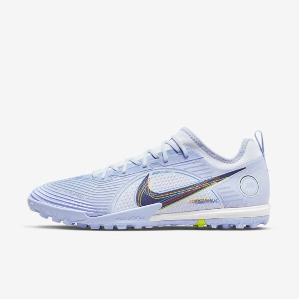 Nike Mercurial Air Zoom Vapor 14 Pro TF Turf Ženske Nogometni Čevlji Siva / Svetloba Modra / Modra | NK891BKI