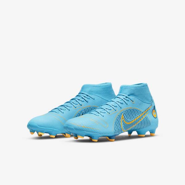 Nike Mercurial Superfly 8 Academy MG Multi-Grounds Moški Nogometni Čevlji Modra / Oranžna | NK053GLB