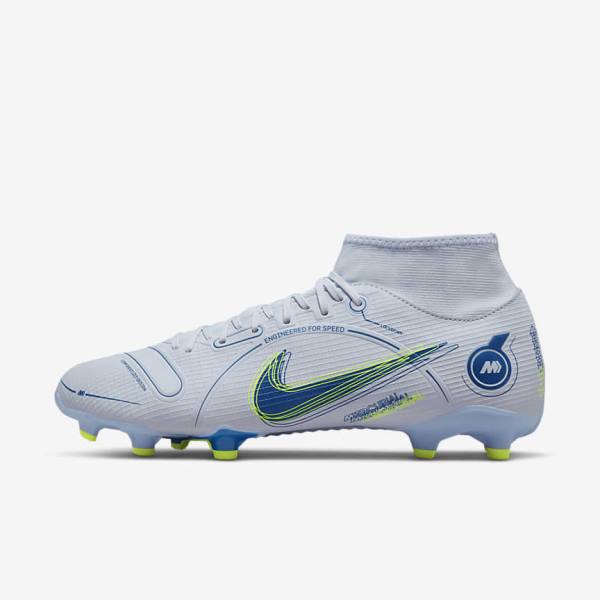 Nike Mercurial Superfly 8 Academy MG Multi-Grounds Moški Nogometni Čevlji Siva / Svetloba Modra / Temno Modra | NK356XGU