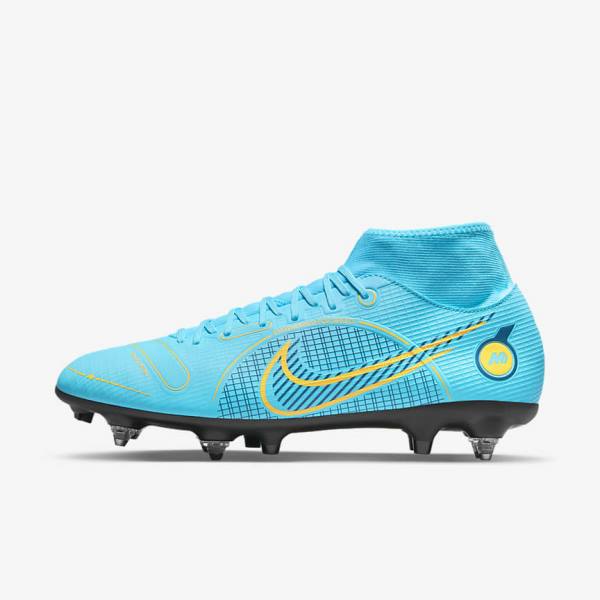 Nike Mercurial Superfly 8 Academy SG-PRO Anti-Clog Traction Soft-Grounds Ženske Nogometni Čevlji Modra / Oranžna | NK056VGU