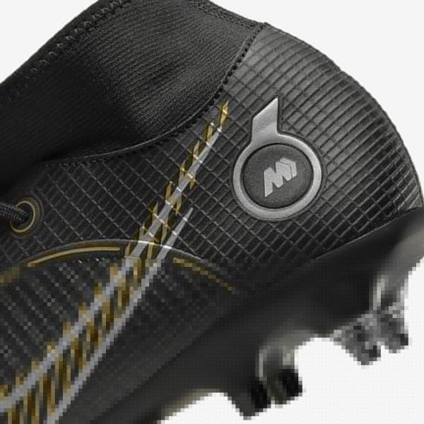 Nike Mercurial Superfly 8 Academy SG-PRO Anti-Clog Traction Soft-Grounds Moški Nogometni Čevlji Črna / Kovinski Srebrna / Siva / Kovinski Zlato | NK723TXW