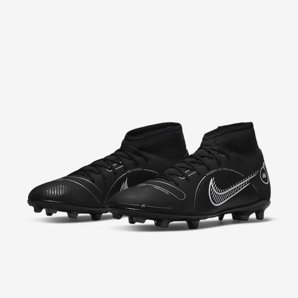 Nike Mercurial Superfly 8 Club MG Multi-Grounds Moški Nogometni Čevlji Črna / Siva / Kovinski Srebrna | NK459LAI