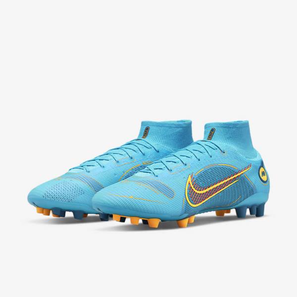 Nike Mercurial Superfly 8 Elite AG Artificial-Grasss Moški Nogometni Čevlji Modra / Oranžna | NK143QCH