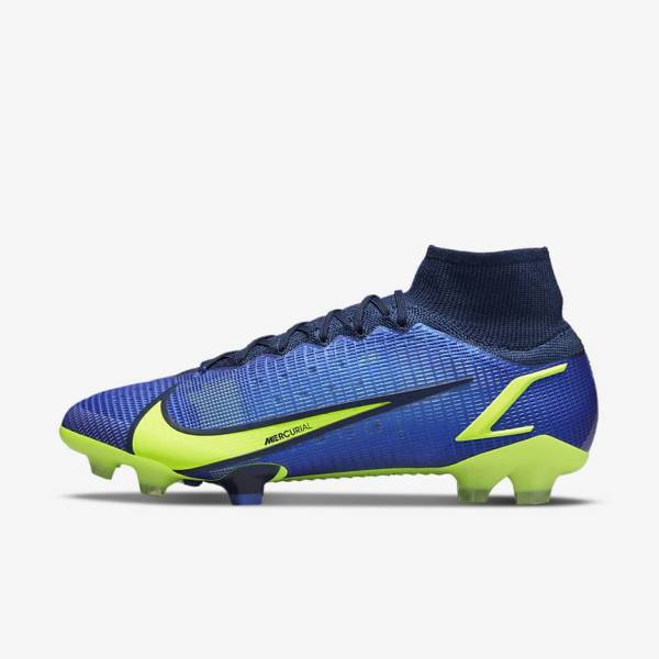 Nike Mercurial Superfly 8 Elite FG Firm-Grounds Moški Nogometni Čevlji Modra | NK268UPR