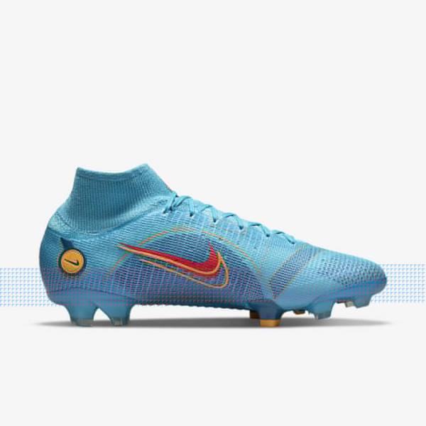 Nike Mercurial Superfly 8 Elite FG Firm-Grounds Moški Nogometni Čevlji Modra / Oranžna | NK465IKD