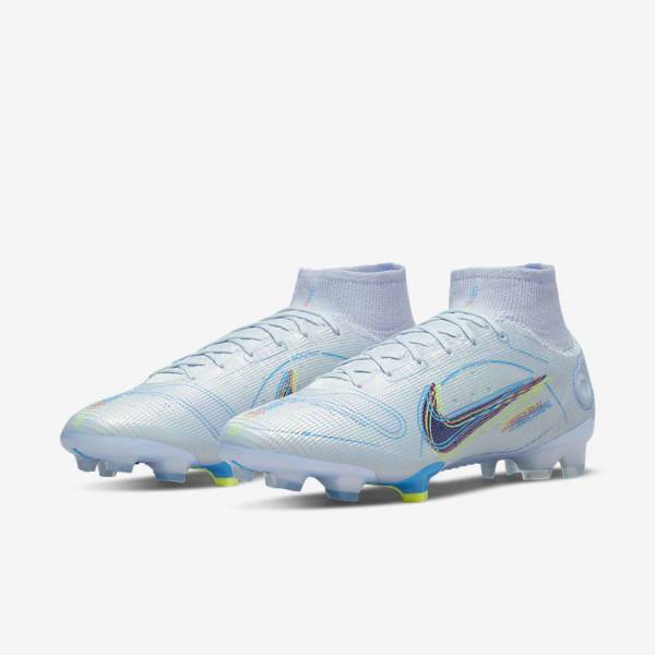 Nike Mercurial Superfly 8 Elite FG Firm-Grounds Ženske Nogometni Čevlji Siva / Svetloba Modra / Modra | NK824BOW