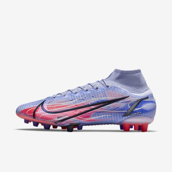 Nike Mercurial Superfly 8 Elite KM AG Artificial-Grass Moški Nogometni Čevlji Indigo | NK031KFT