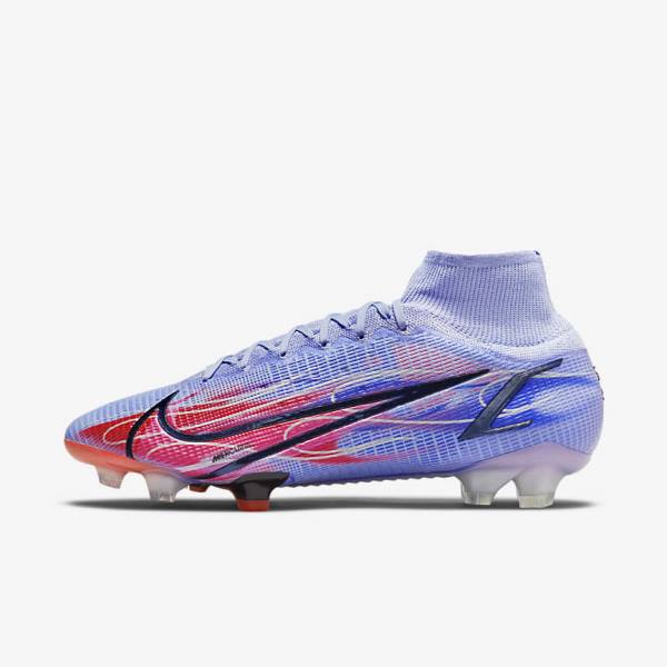 Nike Mercurial Superfly 8 Elite KM FG Firm-Ground Moški Nogometni Čevlji Indigo | NK536DJB